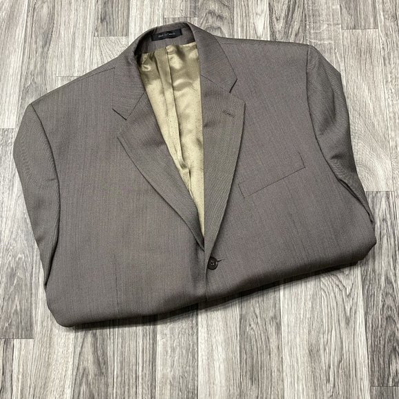 CALVIN KLEIN Button Front Grey Wool Blazer Jacket w/ Lining Men's Size Medium